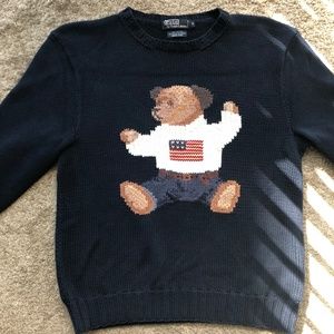 Polo Ralph Lauren Take A Seat Bear Navy Sweater